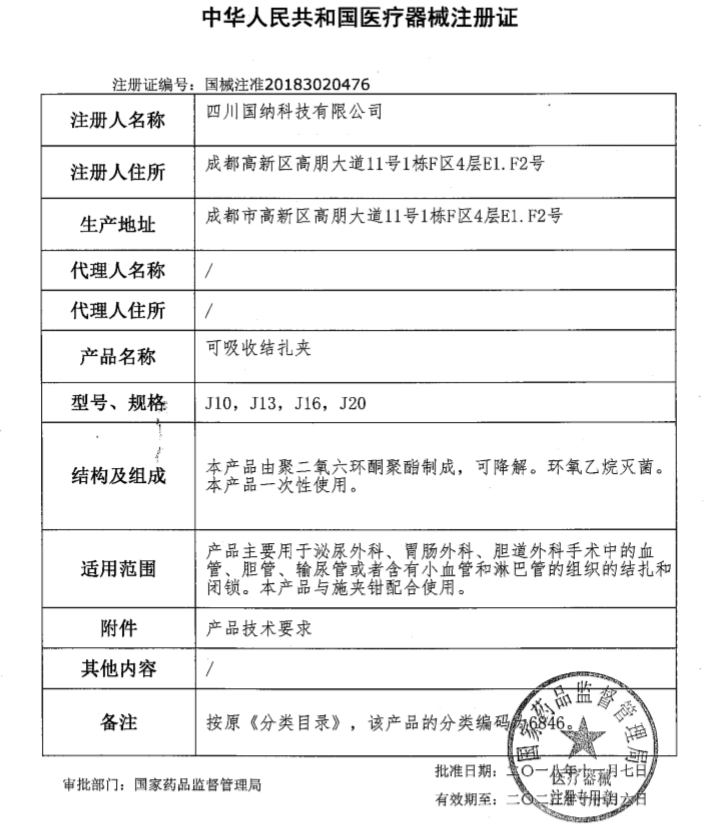 国纳科技开云官方网站注册证